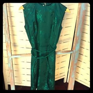 Emerald silk dress